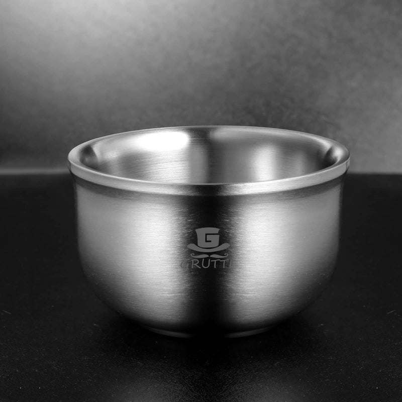 GRUTTI shaving bowl, 3-layer stainless steel shaving pot, high-quality bowl for whipping foam, suitable for any shaving soap, shaving soap bowl, 12.5 cm (4.92 inches) 12.5 cm (pack of 1) - NewNest Australia