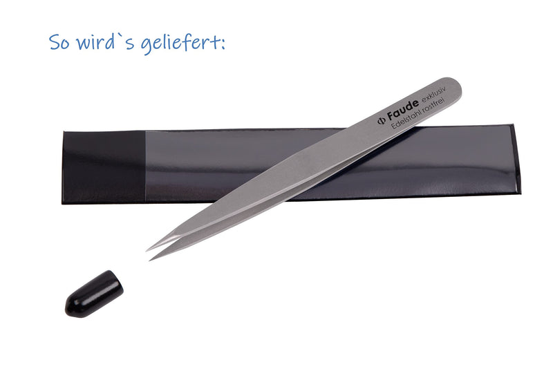FAUDE pointed tweezers fine, pointed and precise for splinters, splinters, thorns and ingrown hairs. Stainless steel 10cm (stainless steel) - NewNest Australia