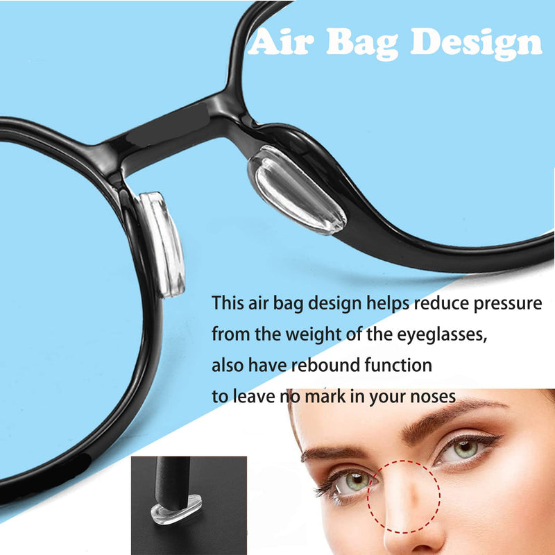 OPUGIT Silicone Nose Pad Non-Slip Adhesive Pad, 3.2 mm for Glasses and Sunglasses, Non-Slip Self-Adhesive Nose Pads, Clear, 5 Pairs Clear, 5 Pairs - NewNest Australia