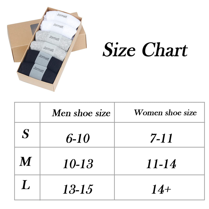 Jormatt Mens Cotton Low Cut No Show Socks With Non-Slip Grips, 6 Pairs 8 Pairs Black,6 Pairs 6-10 - NewNest Australia