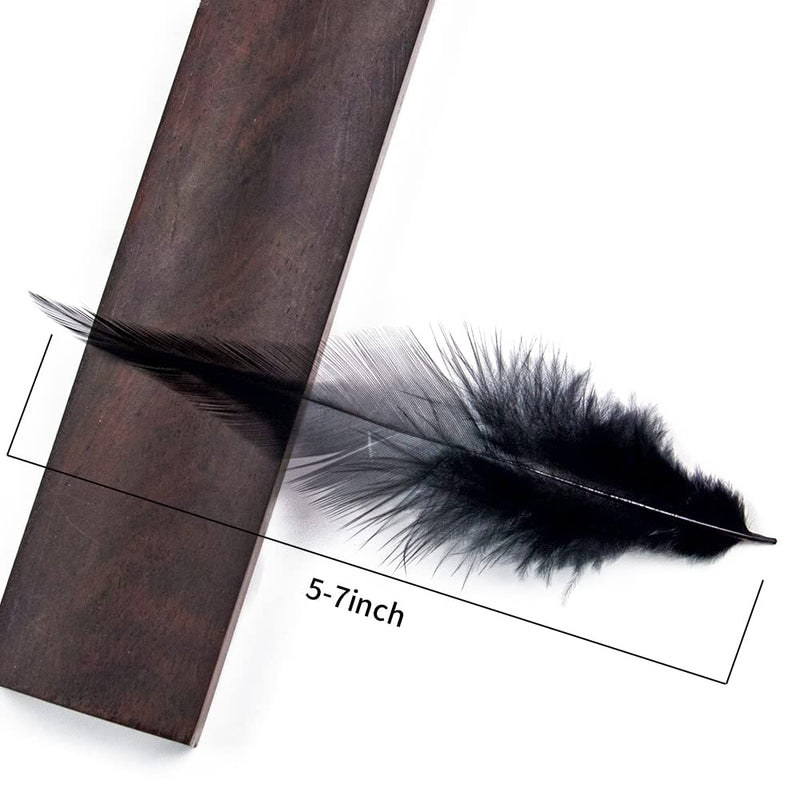 200pcs 5-7 Inches Saddle Hackle Black Rooster Feather for Crafts Natural Pheasant Neck Feathers DIY Pendant Earrings Dream Catcher - NewNest Australia