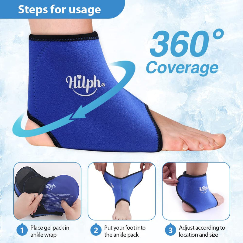 Hilph Ankle Ice Pack Wrap for Injuries, Reusable 2 Gel Ice Pack for Ankle Ice Wrap Hot Cold Therapy Foot Ice Pack for Ankle Swelling, Sprained, Bruises, Surgery Recovery - NewNest Australia