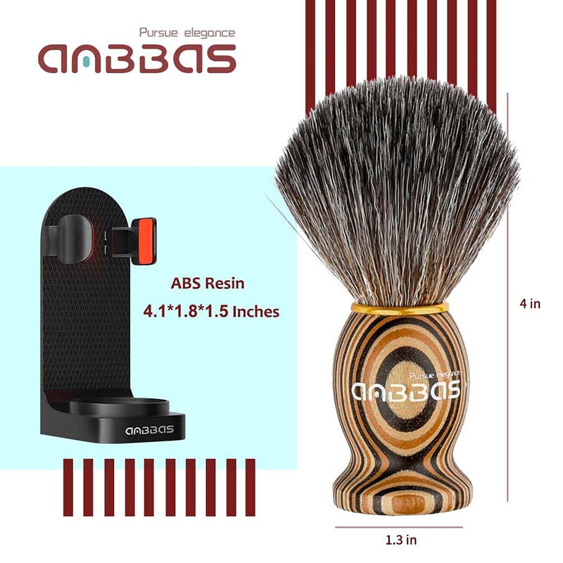 2IN1 Shaving Brush with Holder Set for Manual Shaving, Anbbas Synthetic Hair Brush with Wood Handle,Black ABS Hanging Design Adjustable Shaving Stand for Most Wet Shave Brushes 2in1-Stripe - NewNest Australia