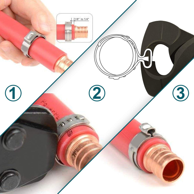 LOKMAN 50 Pack 1 Inch PEX Cinch Clamps, Stainless Steel Cinch Crimp Rings Pinch Clamps for PEX Tubing Pipe Fitting Connections (1 Inch) - NewNest Australia