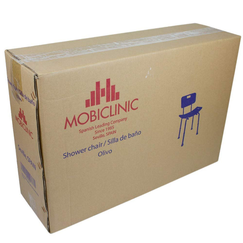 Mobiclinic, Shower Chair With Backrest, Olivo, European Brand, Height Adjustable, With Non-Slip Rubber Caps, Made Of Aluminum And Pvc, Lightweight And Easy To Use, Bath Aid, White - NewNest Australia