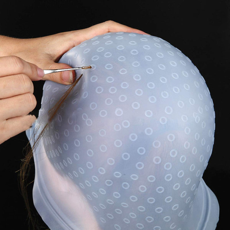 NATUCE Silicone Highlighting Cap, Highlighting Cap and Hook, Hair Dye Cap, Hair Frosting Cap, Highlighting Frosting Cap, Frosting and Tipping Cap, NO Pre-Holed - NewNest Australia