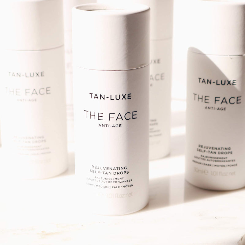 Tan Luxe THE FACE Self Tan Drops, Medium (30 ml) Add Anti Aging Tanning Drops to Skin Care for Custom Face Tan, Cruelty Free & Vegan - NewNest Australia