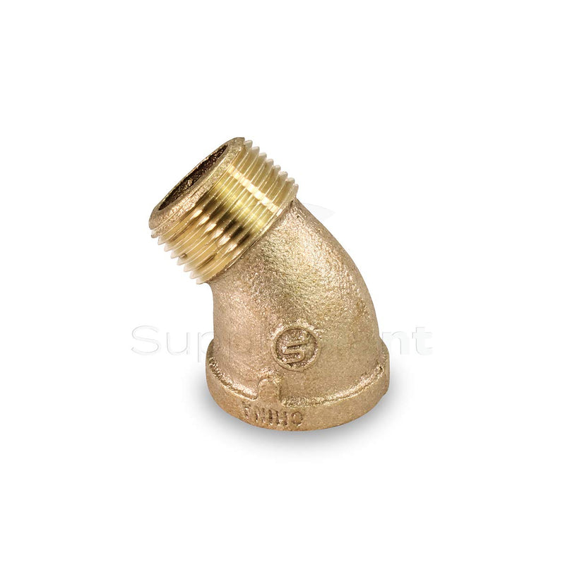 Supply Giant CSTG0034 3/4'' Brass Street Elbow 45 Degrees Lead Free w/ Male & Female National Pipe Taper Threaded Fittings Brass Construction Higher Corrosion Resistance Economical & Easy to Install, 9 - NewNest Australia