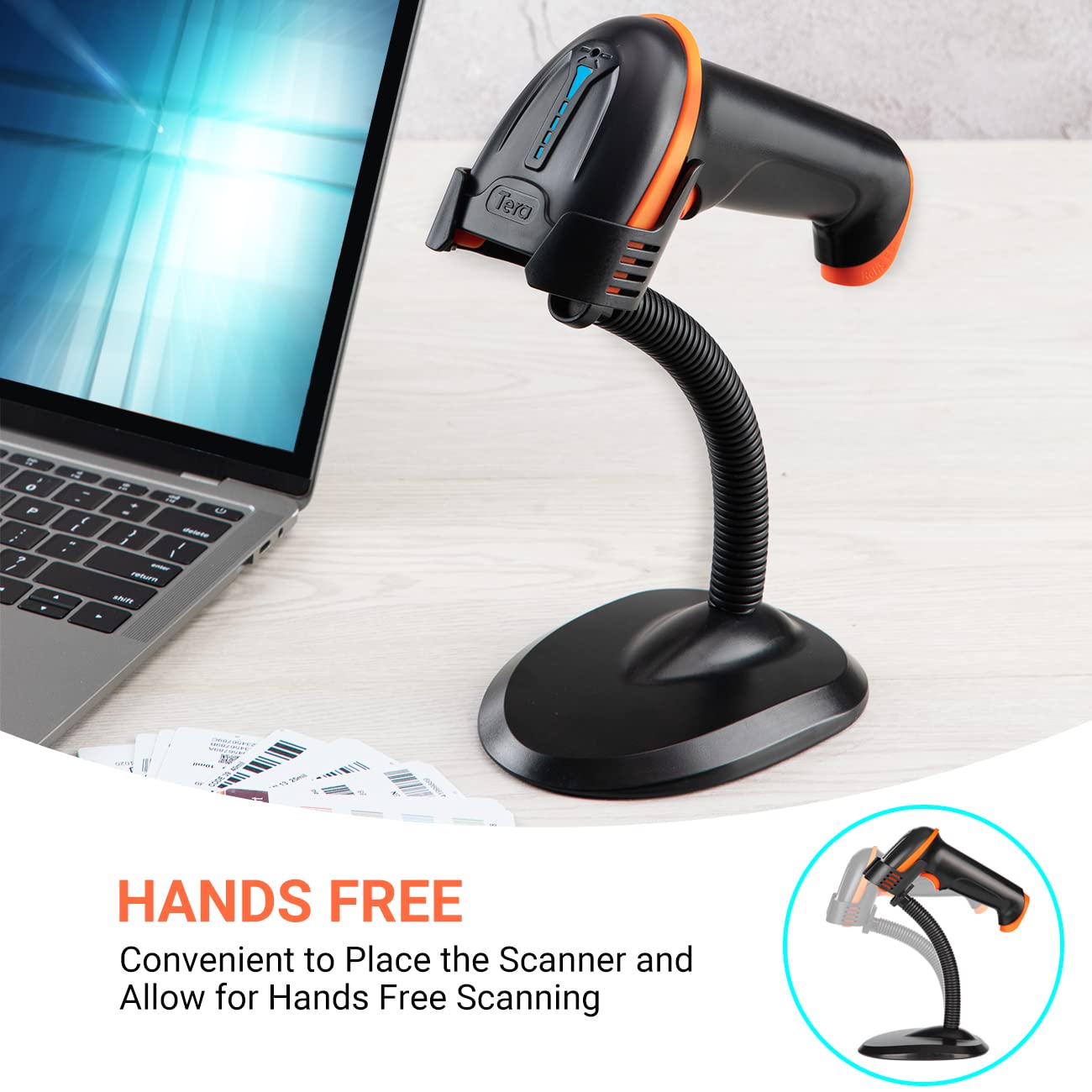 Tera Universal Barcode Scanner Stand Hands Free Barcode Scanning Bar-C ...