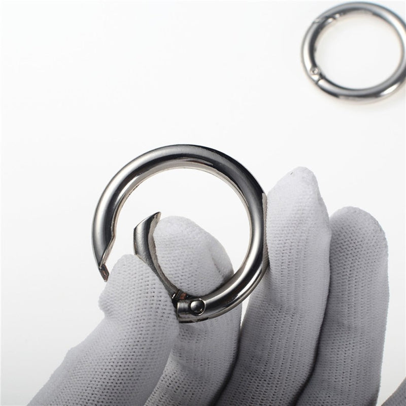 NewNest Australia - Mike Home Zinc Alloy Round Carabiner Spring Snap Clips Hook Keychain Keyring Buckle，3 Size,15 Pieces 