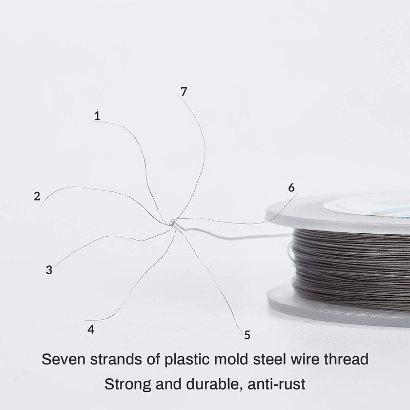 BENECREAT 7 Strands Bead String Wire (0.25MM, 490FT) Nylon Coated Stainless Steel Beading Wire for Necklace Bracelet Making 0.25mm - 7 Strands - NewNest Australia