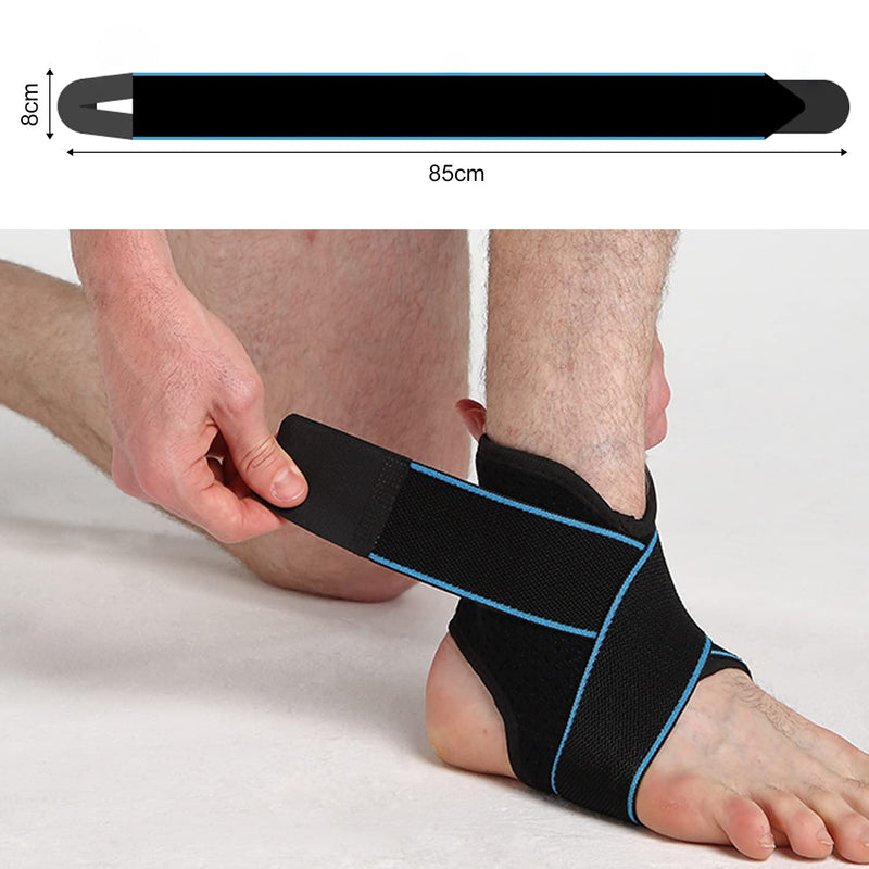 2 Pack Blue Elastic Foot Brace Breathable Sports Ankle Support Basketball Football Running Adjustable Ankle Support Protect Ankle From Sprains Suitable For Men And Women - NewNest Australia