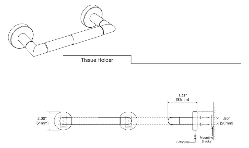 Gatco Glam Standard Toilet Paper Holder, Matte Black - NewNest Australia