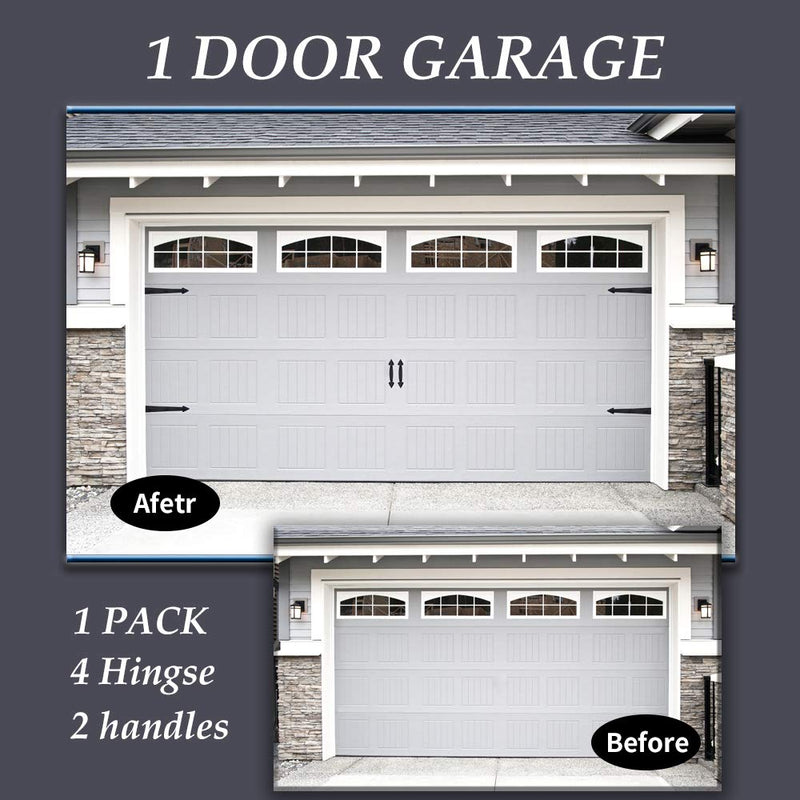 skysen Magnetic Garage Door Decorative Faux Hinges Handles Accents Hardware Kit Black(cxckls) - NewNest Australia