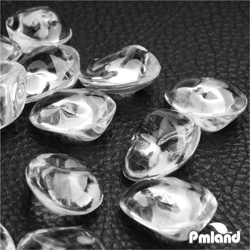 PMLAND 370 PCs 16mm Clear Acrylic Stones Table Scattering Wedding Bridal Baby Shower Party Decorations Vase Fillers, Cute Irregular Rocks Almond Shape - Clear - NewNest Australia