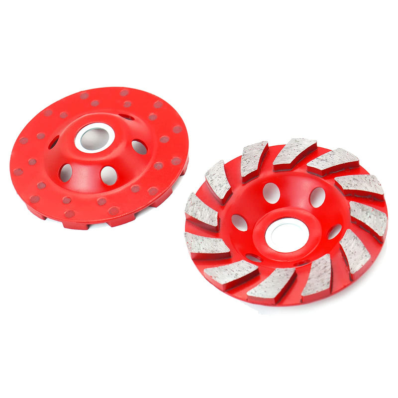 OKVEQUIP 2PACK 4Inch Diamond Cup Grinding WheeL Concrete Sanding Discs 12 Segments Heavy Duty Angle Grinder Wheels forGrinder Polishing Masonry Angle Grinding(BLACK and RED) - NewNest Australia