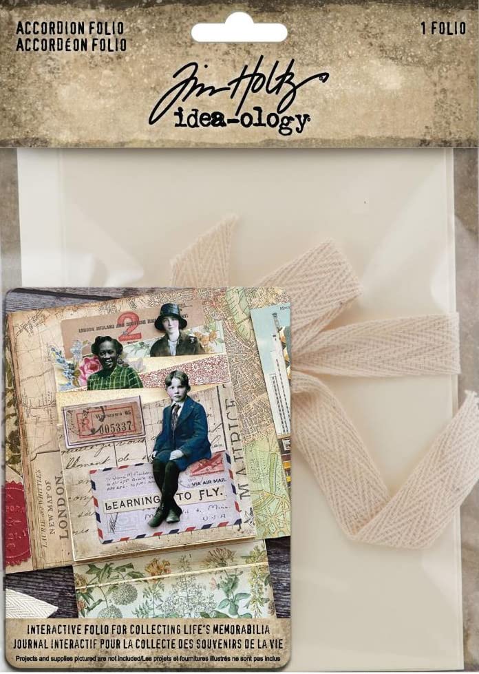 Tim Holtz Idea-Ology 2022 Accordion Folio, Pocket Cards and Memoir Ephemera Pack - 3 Item Bundle - NewNest Australia