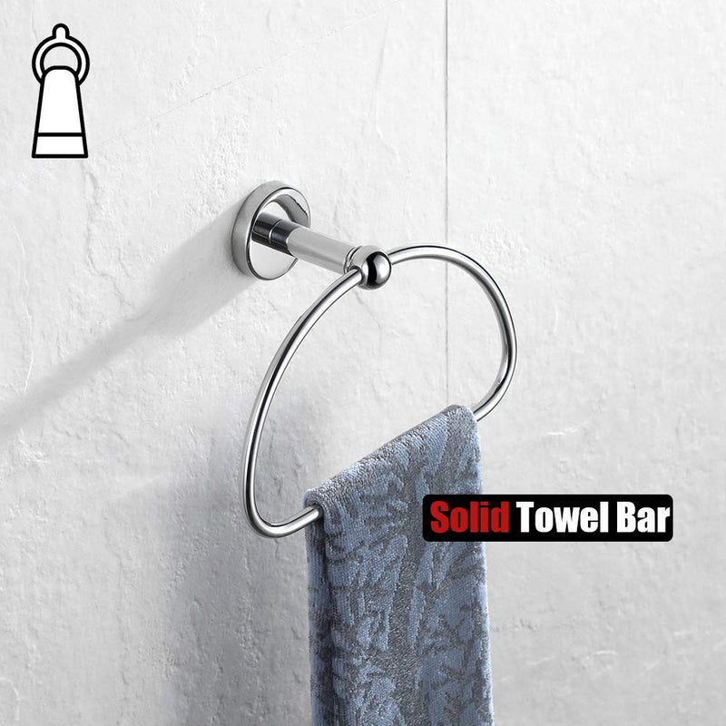 JQK Chrome Towel Ring, Stainless Steel Half Ring Towel Holder for Bathroom, 7 Inch Polished Chrome Wall Mount, TR160-CH - NewNest Australia