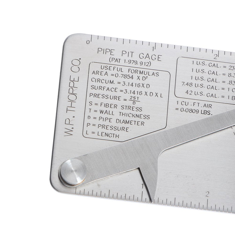 Stainless Steel Pipe Pit Gage Welding Gauge 0 to 1/2" in 1/64" & .020 Increments for Measuring Wall Thickness of Pipe or Plate - NewNest Australia