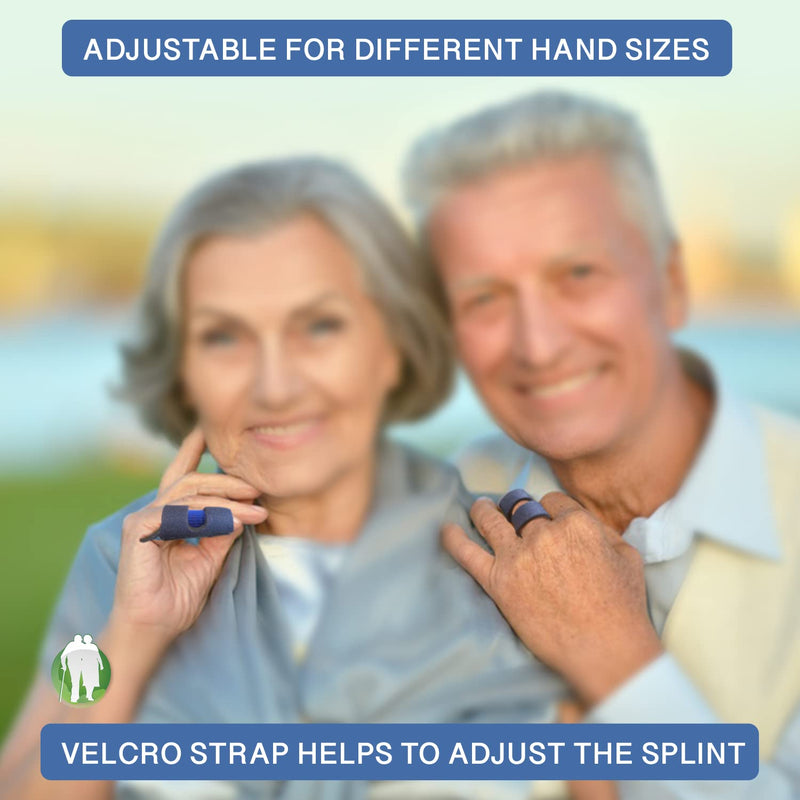 Simply SENIORS Finger Splint - 4 Pieces - Set of 2 Finger Splints + 2 Nylon Finger Sleeves for Trigger Finger & Arthritis Relief - Finger Brace for Straightening or Support for Broken Fingers - NewNest Australia