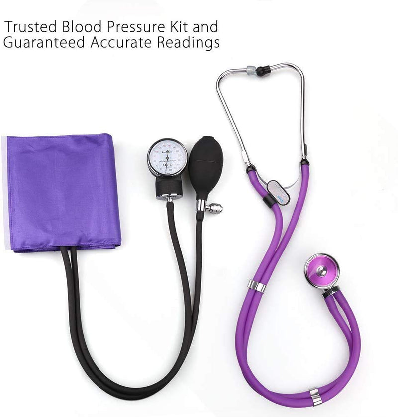 LotFancy Aneroid Sphygmomanometer with Stethoscope Kit, Adult Professional Manual Blood Pressure Monitor, Universal BP Cuff (25-40cm), Zipper Case Included, Purple - NewNest Australia