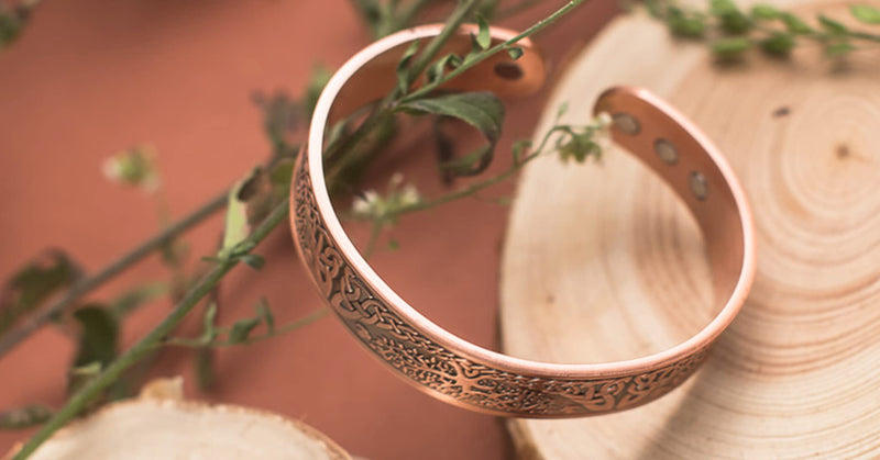 Vicmag Copper Magnetic Bracelet for Men 3500 Gauss Magnets Brazaletes 100% Solid Pure Copper Jewelry Cuff Bangles (Adjustable Size with Gift Box,Tree) - NewNest Australia