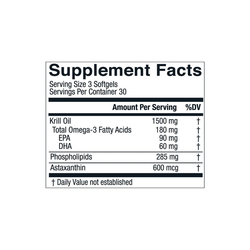 KrillWell Heart, Joint, and Cognitive Support | Certified Sustainable Krill Oil 2X More Effective Than Fish Oil - 30 Day Supply 90 Count (Pack of 1) - NewNest Australia