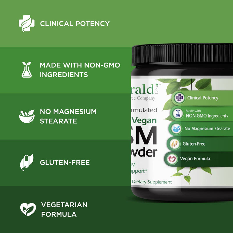 Emerald Labs MSM Powder 4,000 mg - Joint Support for Aches and Pains, Anti-Inflammatory, Stress Relief Support, Digestive System Support, Allergy Relief - 8 oz - NewNest Australia