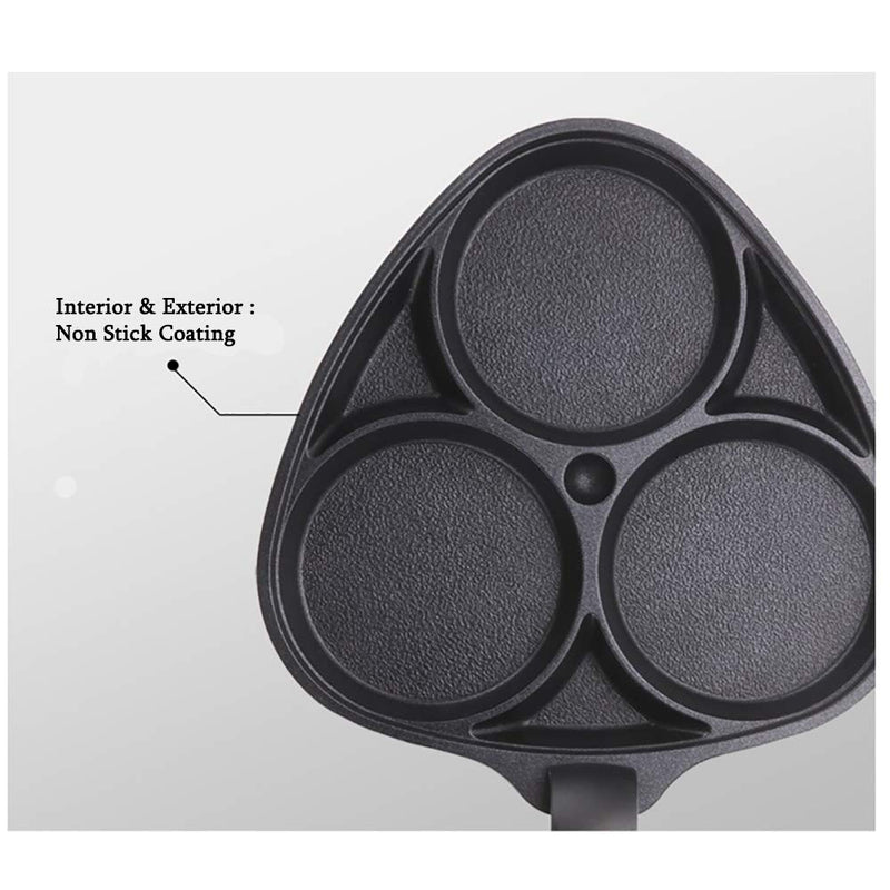 Kitchen Flower Cookin Clover 3 Divider Non Stick Egg Frying Pan (22cm x 21cm) - NewNest Australia