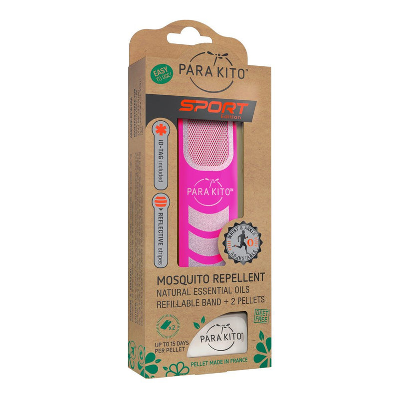 PARA'KITO Mosquito Insect & Bug Repellent Wristband - Waterproof, Outdoor Pest Repeller Bracelet w/Natural Essential Oils - Sport Edition (Fuschia) Fuchsia - NewNest Australia