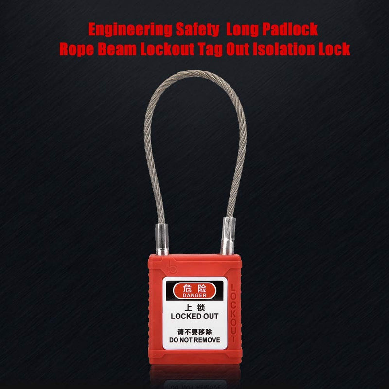 Lockout Tagout Locks, Safety Padlock Engineering Non-Conductive Lock Long Body Safety Padlock Red - NewNest Australia