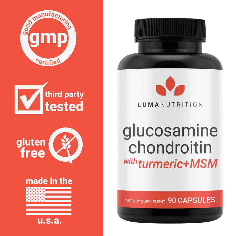 Glucosamine Chondroitin MSM - Turmeric, Boswellia - Premium Joint Supplement - Joint Support - Joint Supplements for Men and Women - Joint Health - 90 Capsules - NewNest Australia