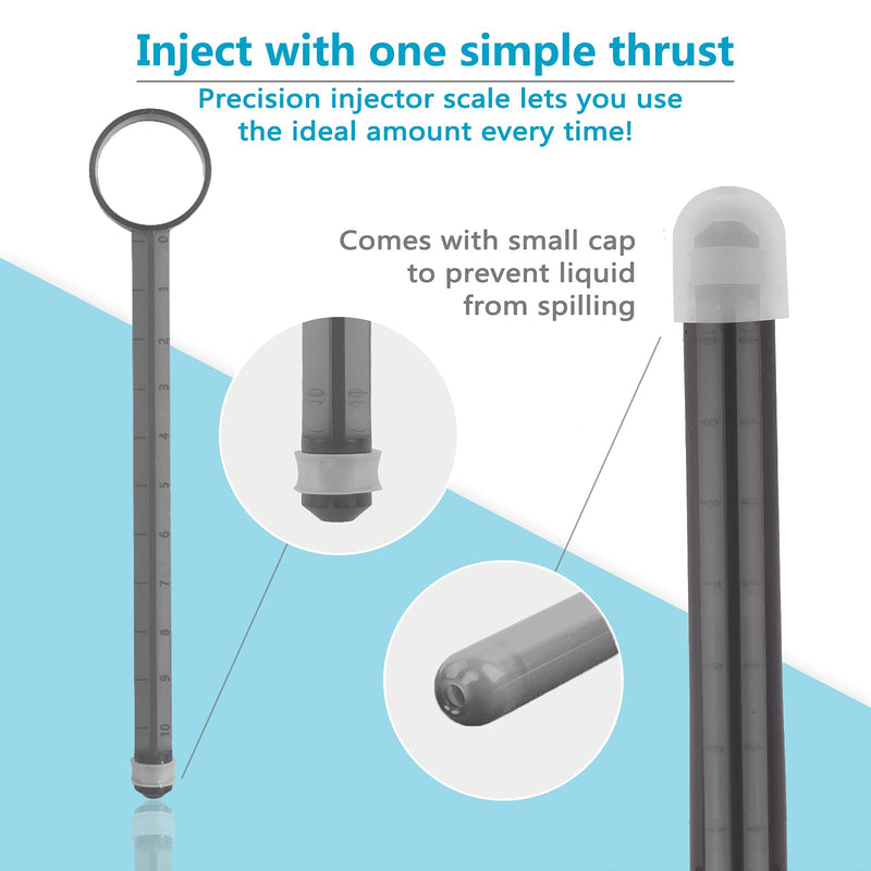 ANGCURE Lube Applicator Syringes, Lubricant Tube Shooter with Smooth Rounded Cap for Men, Women & Couples, Reusable, Easy Use & Clean [10ml Scales][Gray & Gray] - NewNest Australia