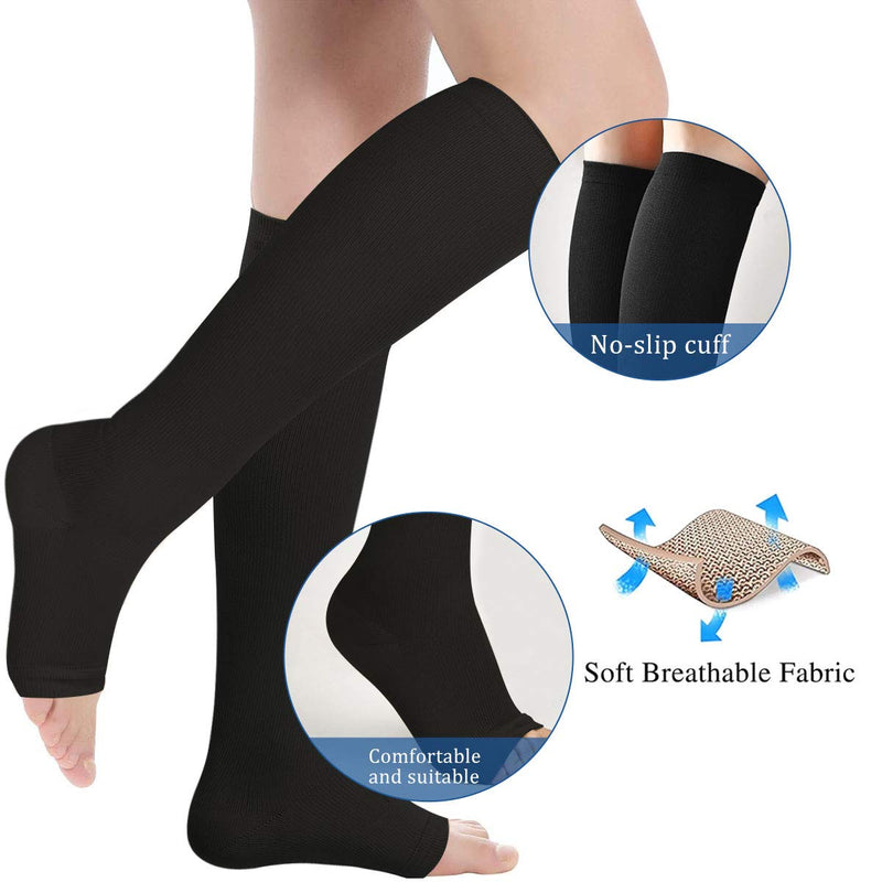 Evolyline 3 Pairs Compression Stockings Women Men Medical Open Toe Stockings Support Socks Compression Socks Graduated Thrombosis Socks For Sports Reduce Leg Pain Varicose Veins - NewNest Australia
