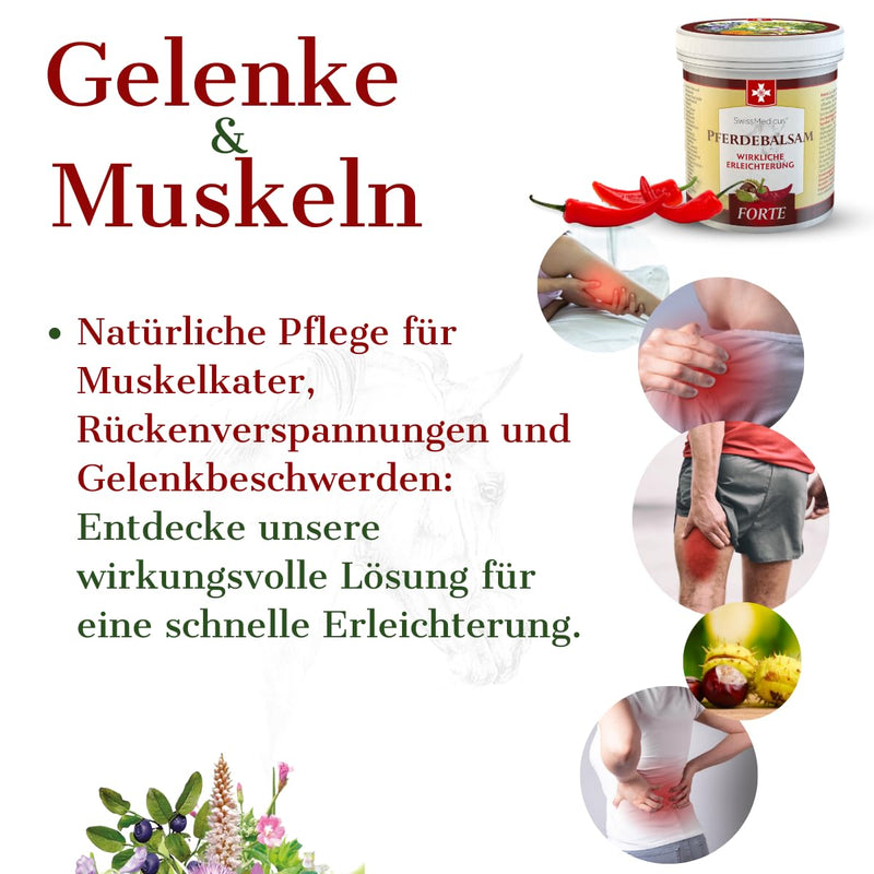 Swissmedicus Horse Balm Massage Gel With 25 Herbal Extracts (Comfrey, Horse Chestnut, Arnica, Eucalyptus) Noticeable Relief For Massage For Musces, Joints, Back Warming, Extra Strong 500 Ml - NewNest Australia