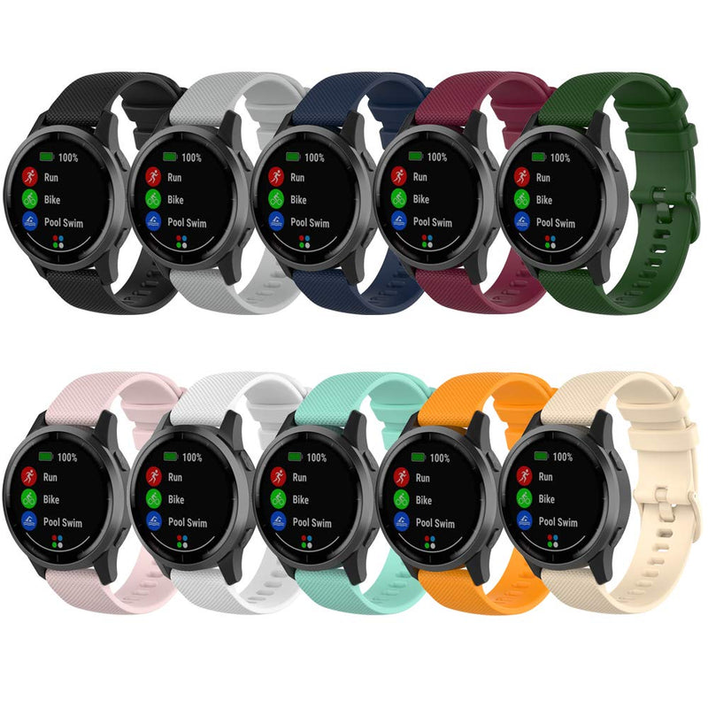 Band for Garmin Vivoactive 4, Soft Silicone Replacement Watch Band for Garmin Vivoactive 4/Venu 2/Vivomove HR Premium Style/ Polar Grit X/Vantage M/Vantage M2 (No Tracker, Replacement Bands Only) 10PCS Bands - NewNest Australia