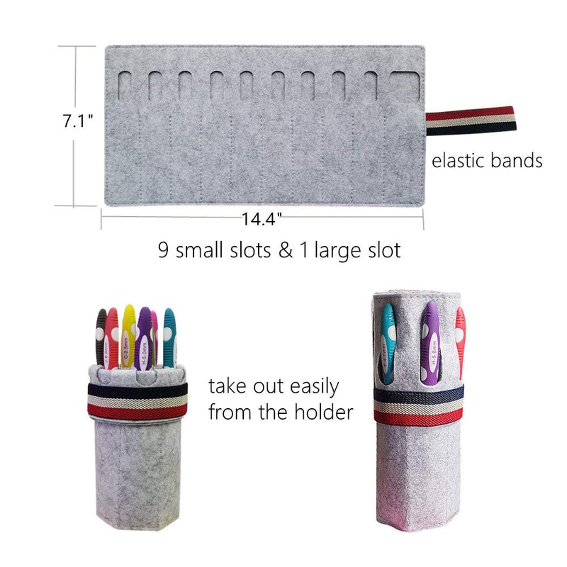 Ergonomic Crochet Hooks with Roll Felt Bag, Crochet Hooks Set for Arthritic Hands, Size from B to J - NewNest Australia