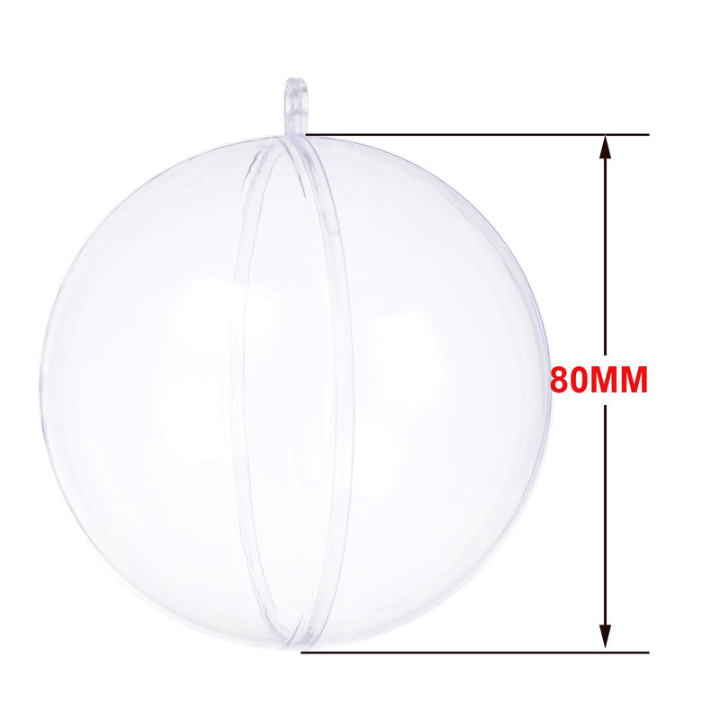 NewNest Australia - seekingtag Clear Fillable Ornaments Ball - Pack of 10 Individual 80mm Ornaments 