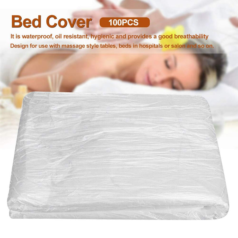 QOONESTL 100pcs Disposable Bed Sheet Covers Couch Cover for Massage Tables Bed, Disposable Bed Sheet Plastic Beauty Treatment Waxing Protect for Massage Tables Bed - NewNest Australia