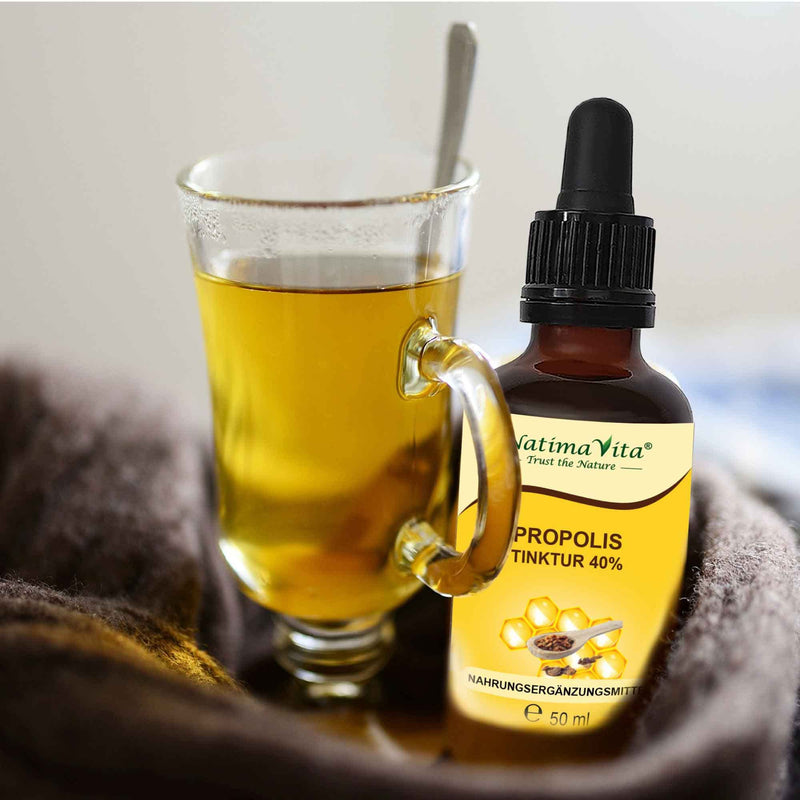 Propolis tincture 40% - 50 ml - Pure high-dose propolis drops - 100% natural - Propolis extract - Practical pipette - Easy dosage - NatimaVita 50.00 ml (pack of 1) - NewNest Australia