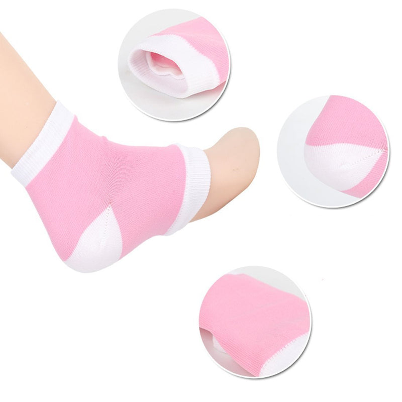 Compression Heel Socks Moisturizing Open Toe Comfy Recovery Socks by PEDIMEND™ (1PAIR - 2PCS) | Cracked Skin | Relieves Plantar Fasciitis/Metatarsal Pain/Heel Spurs - Foot Care (One Size, Pink) One Size - NewNest Australia