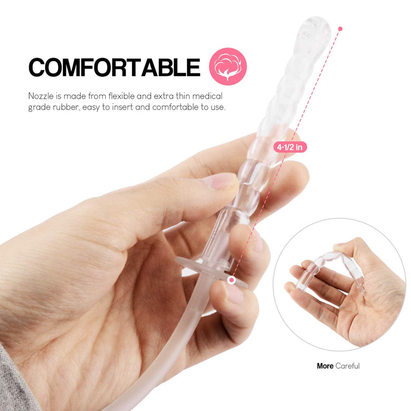 Douper Reusable Vaginal Douche, 300ml Women Vaginal Cleaning System Anal Douche Portable kit with 3 Nozzles, Maintain Feminine Hygiene for Daily Care, BPA & PVC Free - NewNest Australia