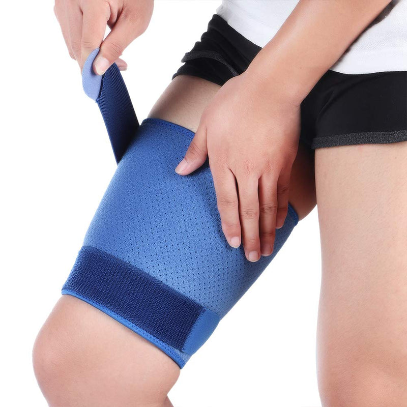 Akozon Thigh Compression Support Sleeve,Adjustable Hamstring Compression Sleeve Thigh Hamstring Support Compression Brace Wrap Neoprene Sports Leg Sleeve with Anti-Slip Strap for Hamstring Muscle - NewNest Australia