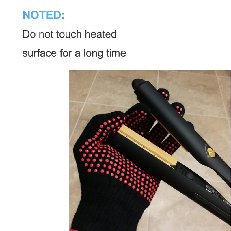 Professional Heat Resistant Glove Non Slip Silicone Bump for Hair Styling Heat Blocking for Curling, Flat Iron and Curling Wand Suitable for Left and Right Hands, 1 Piece - NewNest Australia