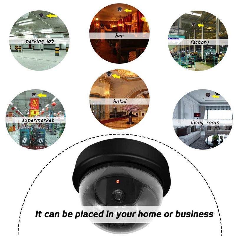 Dummy Camera CCTV Surveillance System with Realistic Simulated LEDs, findTop 2 Pack Fake Hemisphere Security Camera with 5 Pieces Warning Security Alert Sticker Decals - NewNest Australia