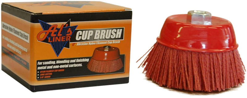 Al's Liner Abrasive 180 Grit Nylon Bristle Cup Brush - 6 Inch - Safe for Use on Metal, Wood, Aluminum and Plastic Surfaces (TOOR6) 6" - NewNest Australia