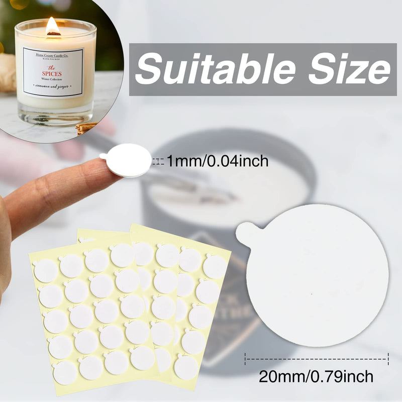 480PCS Candle Wick Stickers, Heat Resistance Double-Sided Stickers with The Little ‘‘Tail’’, Adhere Steady in Hot Wax,Wick Stickers for Candle Making - NewNest Australia