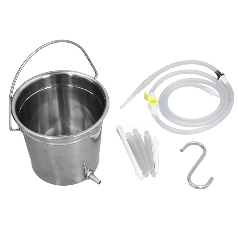 2L Enema Bucket Kit Stainless Steel Bucke with Silicone Tubing Nozzle Tips Storage Bag Stainless Steel Coffee Milk Barrel Coffee Enema Bucket Kit for Home Use Colon Detox Cleanse Enemas - NewNest Australia