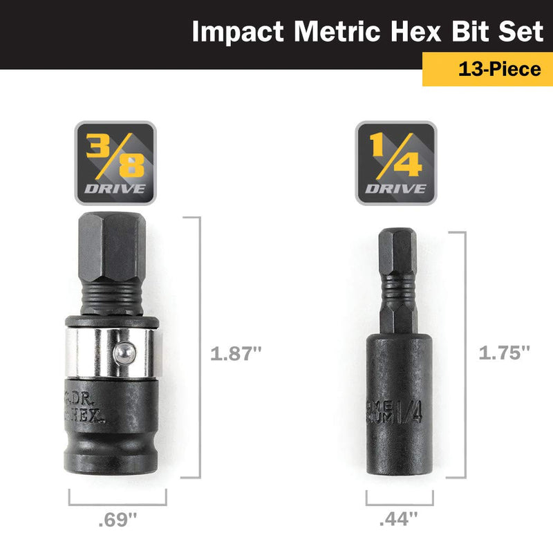 Titan 16038 13-Piece Metric Impact Grade Hex Bit Set - NewNest Australia