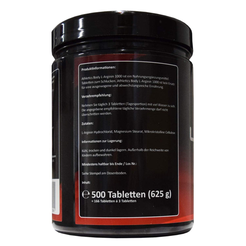 L Arginine 6000 - per serving 6000mg Arginine - per tablet 1000mg Arginine - 500 tablets - Premium Grade - - NewNest Australia